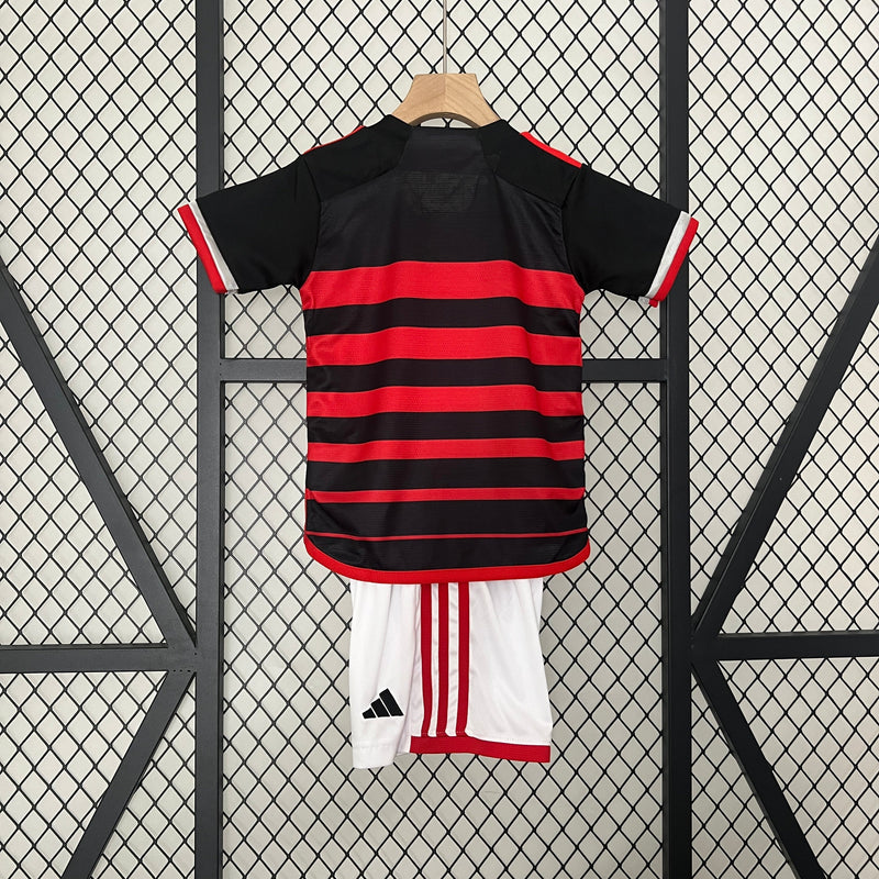 Kit Infantil Flamengo Home 2024/25 - Adidas Torcedor - Vermelha/Preta
