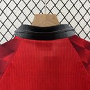 Conjunto Kit Infantil Manchester United Home 1996/97 - Umbro Retrô - Vermelha/Branca