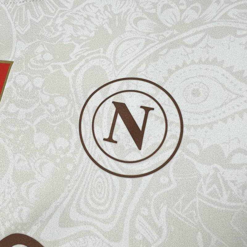 Camisa Napoli Away 2025/26 - EA7 Torcedor Masculina - Branca/Marrom