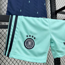 Conjunto Kit Infantil Seleção Alemanha Away 2026/27 - Adidas Torcedor - Azul/Verde