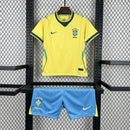 Conjunto Kit Infantil Seleção Brasil Home 2026/27 - Nike Torcedor - Amarela/Verde