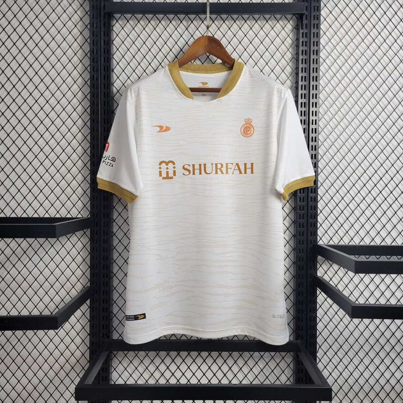camisa-al-nassr-third-3-terceira-2022-23-duneus-torcedor-masculina-masculino-caramelo-branca-branco-cr7-cristiano-ronaldo-alvaro-gonzalez-luiz-gustavo-arabia-shurfah
