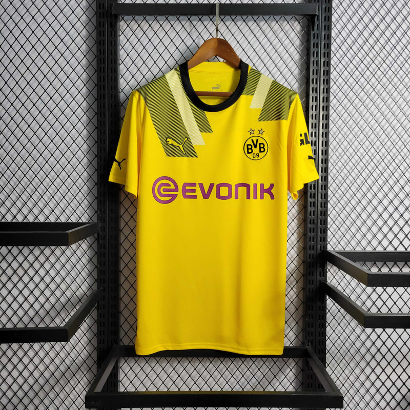 camisa-bvb-09-borussia-dortmund-away-2-reserva-2022-23-puma-torcedor-masculina-masculino-amarelo-amarela-preto-preta-evonik-gls-reus-thorgan-hazard-hummels
