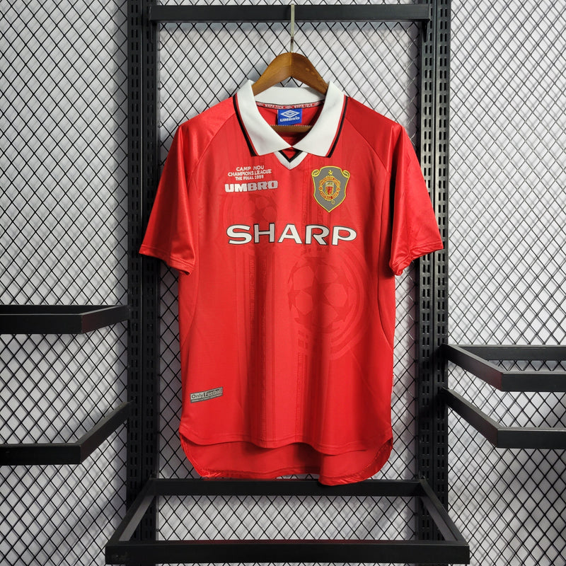 camisa-gola-polo-manchester-united-diabos-vermelhos-home-titular-1-1999-00-umbro-retro-masculina-masculino-sharp-final-champions-league-1999-camp-nou-vermelha-vermelho-branca-branco-giggs-david-beckham
