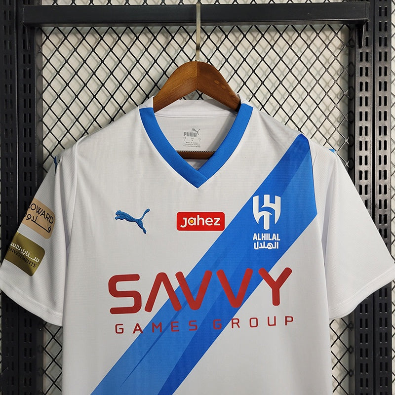 camisa-gola-v-masculina-puma-al-hilal-away-reserva-2-2023-24-torcedor-azul-branco-branca-arabia-saudita-neymar-savvy-seven