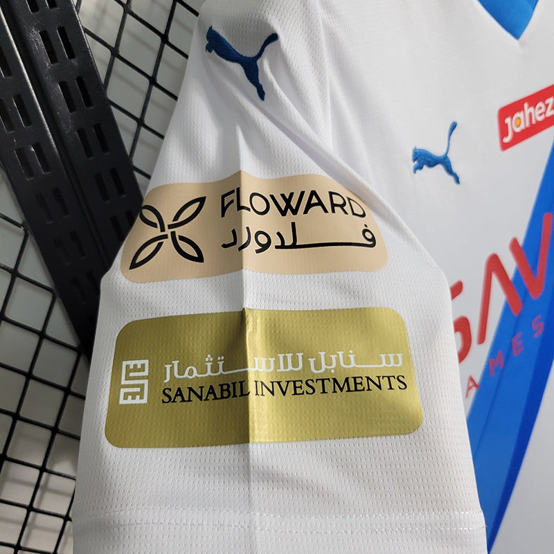 camisa-gola-v-masculina-puma-al-hilal-away-reserva-2-2023-24-torcedor-azul-branco-branca-arabia-saudita-neymar-savvy-seven