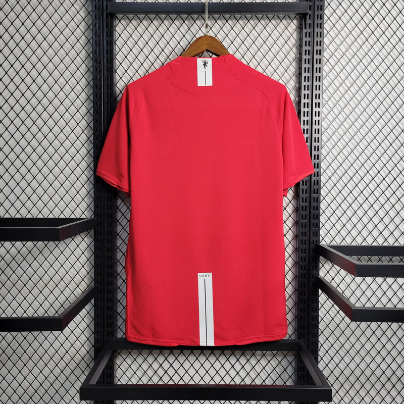 Camisa Pronta Entrega Manchester United Home 2007/08 - Nike Retrô Masculina - Vermelha/Branca + RONALDO N°7 + Frete Grátis