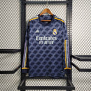 camisa-manga-longa-comprida-away-2-reserva-madrid-2023-24-adidas-emirates-fly-better-torcedor-masculina-masculino-azul-vini-jr-mbappe-rodrygo-modric-bellingham-endrick-valverde-carvajal-lucas-vasquez-kroos