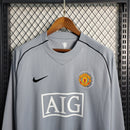 camisa-manga-longa-manchester-united-diabos-vermelhos-goleiro-2007-08-nike-retro-masculina-masculino-aig-cinza-preta-preto-van-der-sar-ben-foster-tomasz-kuszczak-tom-heaton