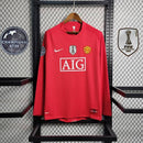 camisa-manga-longa-manchester-united-diabos-vermelhos-home-titular-1-2007-08-nike-retro-masculina-masculino-aig-champions-league-mundial-vermelha-vermelho-cristiano-ronaldo-cr7-tevez-rooney-giggs-evra