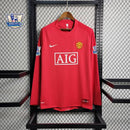 camisa-manga-longa-manchester-united-diabos-vermelhos-home-titular-1-2007-08-nike-retro-masculina-masculino-aig-premier-league-vermelha-vermelho-cristiano-ronaldo-cr7-tevez-rooney-giggs-evra