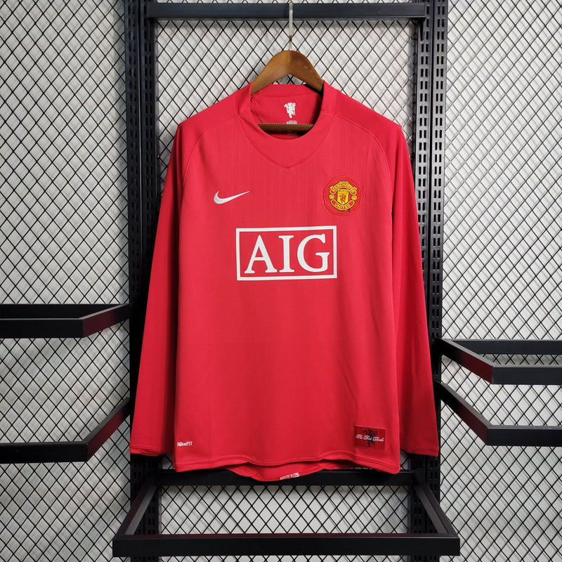 camisa-manga-longa-manchester-united-diabos-vermelhos-home-titular-1-2007-08-nike-retro-masculina-masculino-aig-vermelha-vermelho-cristiano-ronaldo-cr7-tevez-rooney-giggs-evra