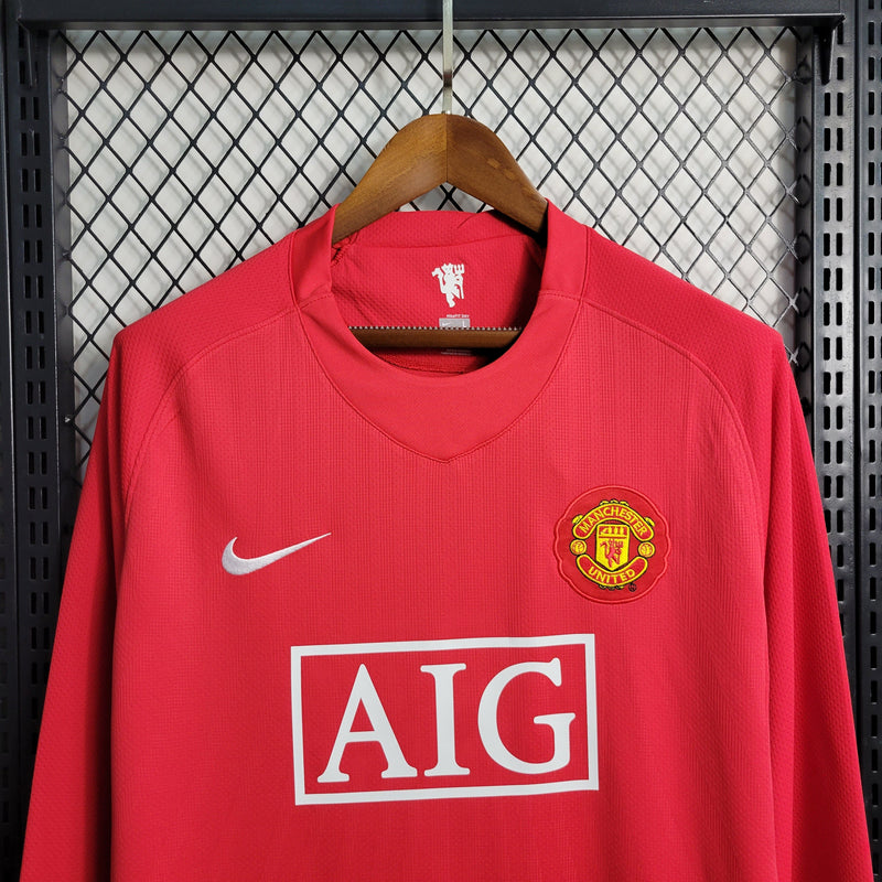 camisa-manga-longa-manchester-united-diabos-vermelhos-home-titular-1-2007-08-nike-retro-masculina-masculino-aig-vermelha-vermelho-cristiano-ronaldo-cr7-tevez-rooney-giggs-evra
