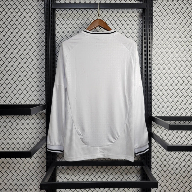 camisa-manga-longa-real-madrid-home-1-titular-2024-25-adidas-emirates-fly-better-torcedor-masculina-masculino-preto-preta-branco-branca-vini-jr-mbappe-rodrygo-modric-bellingham-endrick-valverde-camavinga-tchouameni-carvajal
