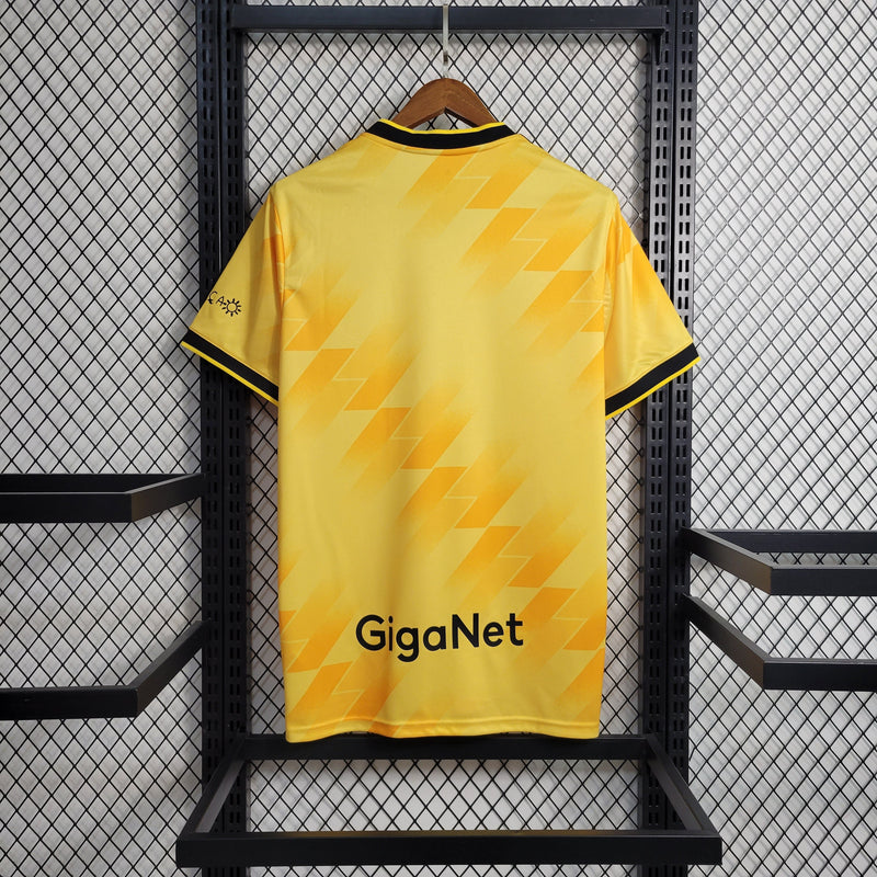 camisa-masculina-adidas-ajax-2023-24-torcedor-amarelo-amarela-preto-preta-ziggo-curaçao-giganet-gola-v
