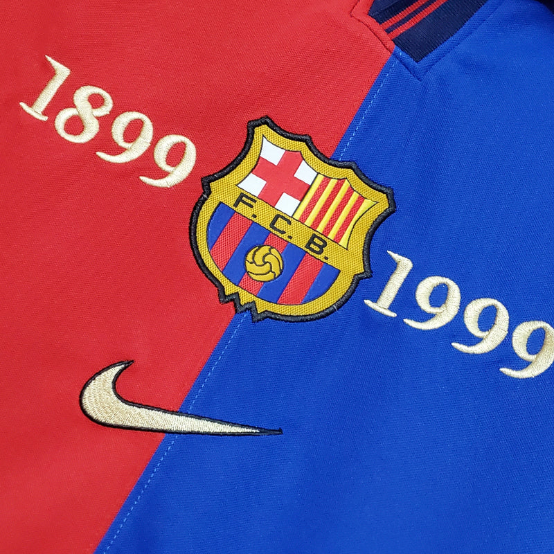 camisa-masculina-barcelona-barca-100-anos-nike-retro-vermelho-vermelha-azul-unicef-fcb-messi-neymar
