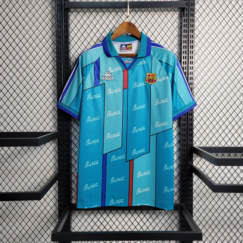 camisa-masculina-barcelona-barca-away-reserva-2-1995-97-kappa-retro-branca-branco-verde-azul-vermelha-vermelho-preto-preta-fcb-messi-neymar-ronaldo