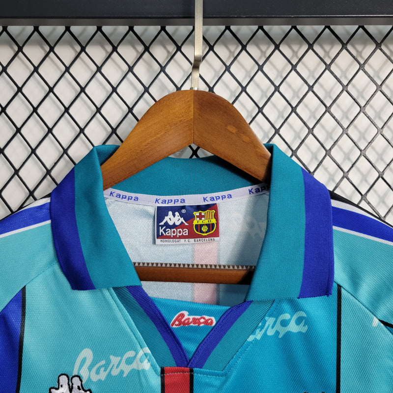 camisa-masculina-barcelona-barca-away-reserva-2-1995-97-kappa-retro-branca-branco-verde-azul-vermelha-vermelho-preto-preta-fcb-messi-neymar-ronaldo