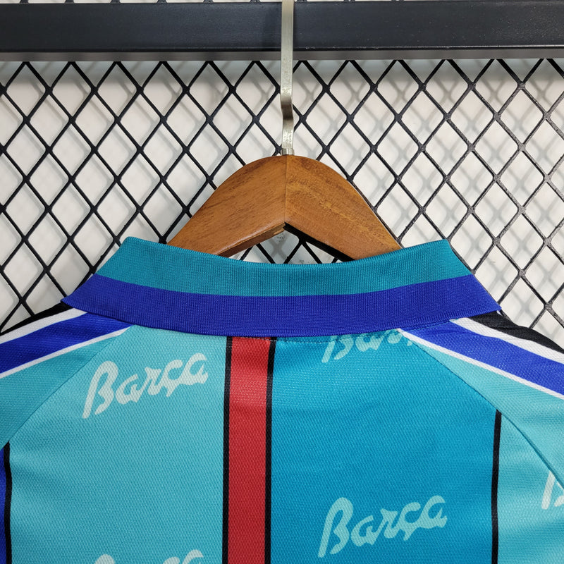 camisa-masculina-barcelona-barca-away-reserva-2-1995-97-kappa-retro-branca-branco-verde-azul-vermelha-vermelho-preto-preta-fcb-messi-neymar-ronaldo