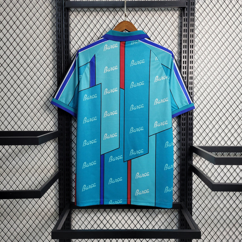 camisa-masculina-barcelona-barca-away-reserva-2-1995-97-kappa-retro-branca-branco-verde-azul-vermelha-vermelho-preto-preta-fcb-messi-neymar-ronaldo