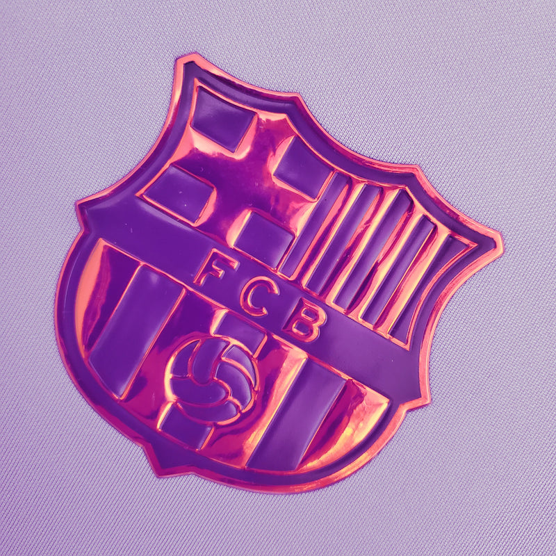 camisa-masculina-barcelona-barca-away-reserva-2-2021-22-nike-torcedor-roxa-roxo-lilas-vermelha-vermelho-azul-rakuten-unicef-fcb-messi-neymar-suarez