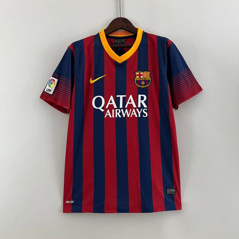 camisa-masculina-barcelona-barca-home-titular-1-2013-14-nike-retro-azul-vermelho-vermelha-amarela-amarelo-qatar-airways-unicef-fcb-messi-xavi-iniesta-neymar
