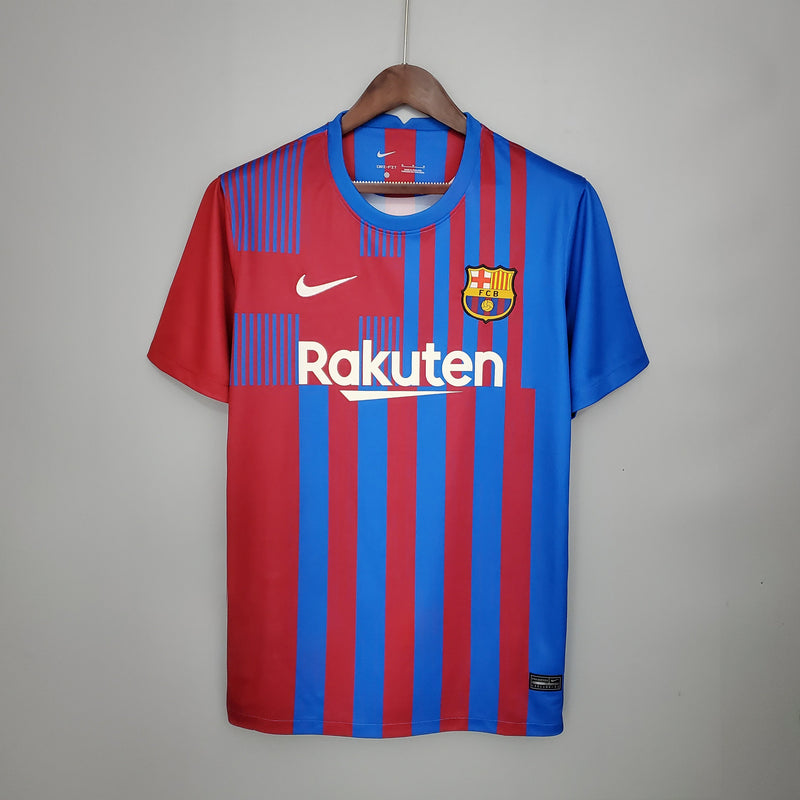 camisa-masculina-barcelona-barca-home-titular-1-2021-22-nike-torcedor-azul-vermelho-vermelha-rakuten-unicef-fcb-messi-suarez-iniesta-neymar
