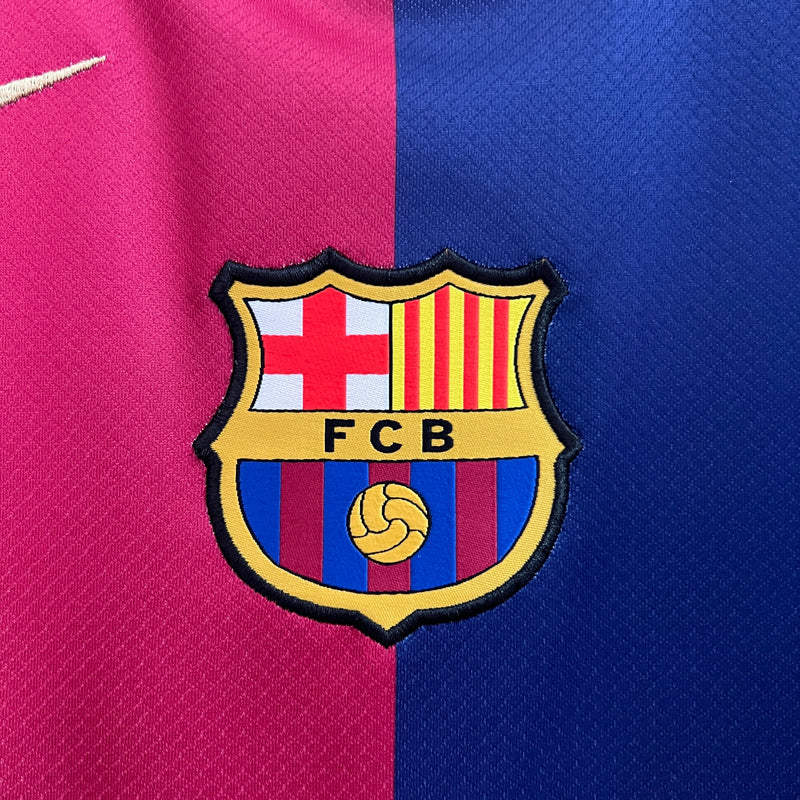 camisa-masculina-barcelona-barca-home-titular-1-2024-25-nike-torcedor-azul-vermelho-vermelha-spotify-fcb-messi-suarez-neymar