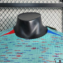 camisa-masculina-barcelona-barca-third-terceira-3-2023-24-nike-jogador-azul-vermelha-vermelho-verde-preto-preta-fcb-spotify-messi-neymar
