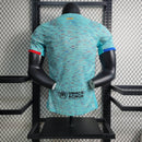 camisa-masculina-barcelona-barca-third-terceira-3-2023-24-nike-jogador-azul-vermelha-vermelho-verde-preto-preta-fcb-spotify-messi-neymar
