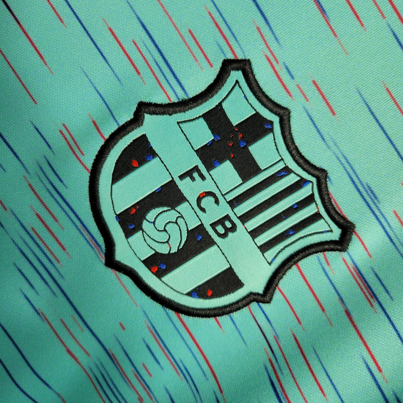 camisa-masculina-barcelona-barca-third-terceira-3-2023-24-nike-torcedor-azul-vermelha-vermelho-verde-preto-preta-fcb-spotify-messi-neymar
