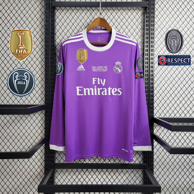 camisa-masculina-manga-longa-real-madrid-madri-away-reserva-2-2016-17-adidas-retro-roxa-roxo-branca-branco-ronaldo-bale-kroos-benzema-cr7-fly-emirates-patchs