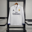 camisa-masculina-manga-longa-real-madrid-madri-home-titular-1-2016-17-adidas-retro-azul-branca-branco-ronaldo-kroos-bale-benzema-cr7-fly-emirates