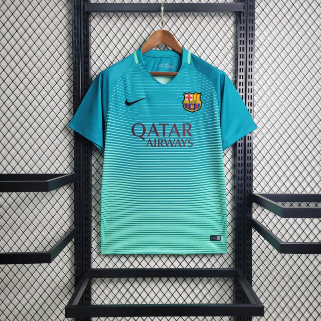 camisa-masculina-masculino-barcelona-barca-third-terceira-3-2016-17-nike-retro-azul-verde-qatar-airways-unicef-fcb-messi-neymar-iniesta-suarez-pique-daniel-alves
