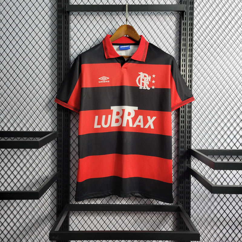 camisa-masculina-masculino-flamengo-mengo-fla-home-titular-1-1992-93-umbro-retro-preto-preta-vermelha-vermelho-lubrax
