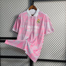 camisa-masculina-real-madrid-madri-2023-24-torcedor-rosa-branco-branca-ronaldo-cr7-kroos-vini-jr-fly-emirates-dragao