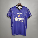 camisa-masculina-real-madrid-madri-away-reserva-2-1997-98-kelme-retro-roxa-roxo-preto-preta-branco-branca-ronaldo-cr7-teka