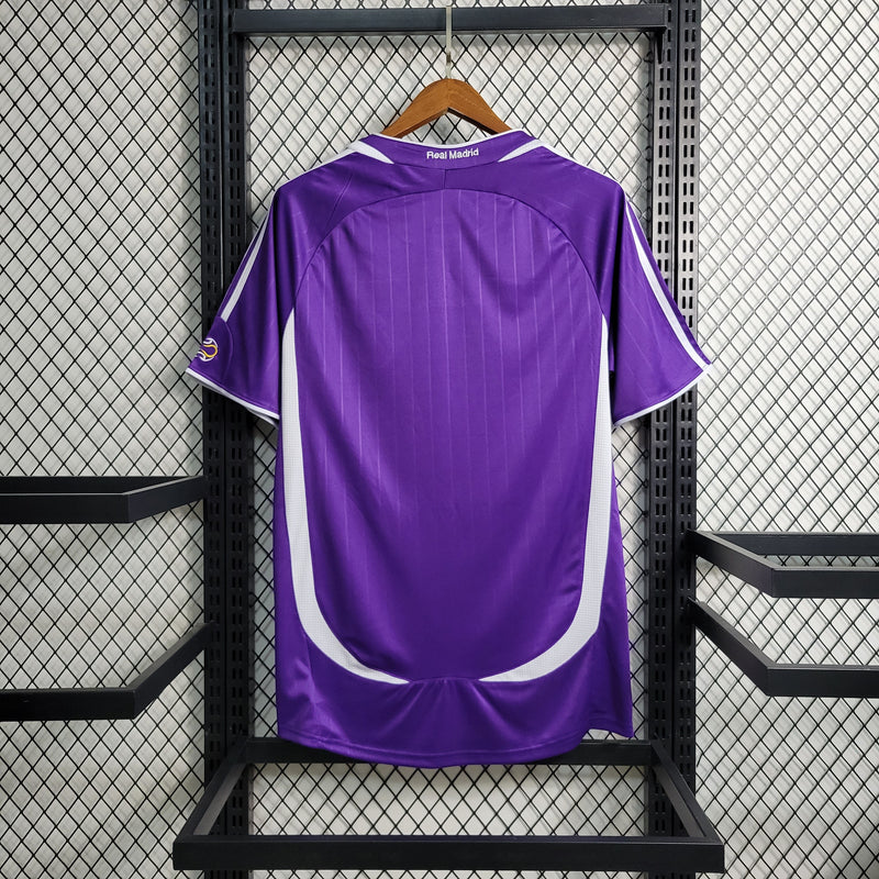 camisa-masculina-real-madrid-madri-away-reserva-2-2006-07-adidas-retro-branca-branco-roxa-roxo-cinza-ronaldo-cr7-benq-siemens