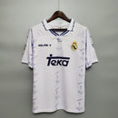 camisa-masculina-real-madrid-madri-home-titular-1-1994-96-kelme-retro-branco-branca-azul-ronaldo-cr7-teka
