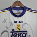 camisa-masculina-real-madrid-madri-home-titular-1-1997-98-kelme-retro-branca-branco-azul-ronaldo-cr7-teka-champions-league