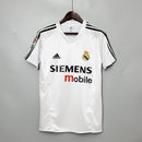 Camisa Pronta Entrega Real Madrid Home 2004/05 - Adidas Retrô Masculina - Branca/Preta