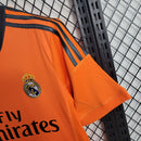 camisa-masculina-real-madrid-madri-third-3-terceira-2013-14-adidas-retro-laranja-preto-preta-ronaldo-cr7-fly-emirates