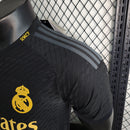 camisa-masculina-real-madrid-madri-third-3-terceira-2023-24-adidas-jogador-amarelo-amarela-preto-preta-ronaldo-vini-jr-kroos-cr7-fly-emirates-better