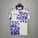 camisa-real-madrid-madri-third-3-terceira-retro-kelme-1996-97-masculina-branco-branca-roxo-roxa-cr7-ronaldo-teka