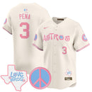 Camisa MLB Unisex Love Street & Peace Sign Patch Bubblegum Pink Vapor Premier Limited Jersey