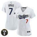 Camisa MLB Women’s Vin Scully Patch Dourada Trim Jersey