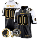 Camisa NFL Washington Commanders Washington Redskins 75th Patch Throwback Dourada Game Jersey