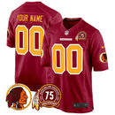 Camisa NFL Washington Commanders Washington Redskins 75th Patch Throwback Game Jersey