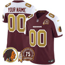Camisa NFL Washington Commanders Washington Redskins 75th Patch Throwback Vapor Limited Jersey V2