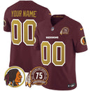 Camisa NFL Washington Commanders Washington Redskins 75th Patch Throwback Vapor Limited Jersey V2